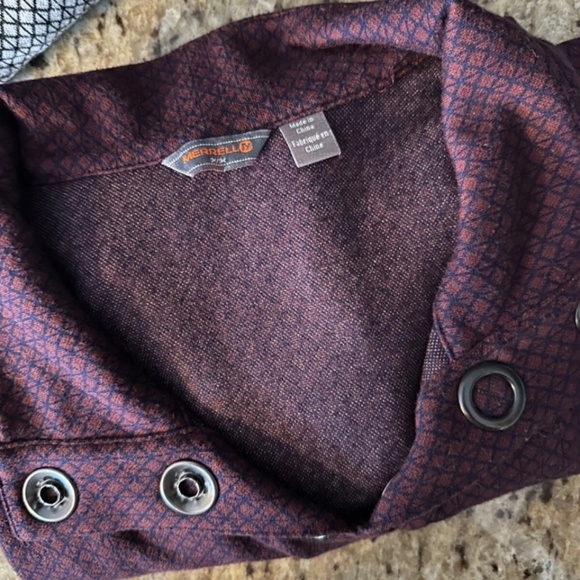 THREE Merrell Indira Snap Placket Pullover Shirts Medium White, Black, Burgundy - Picture 6 of 16